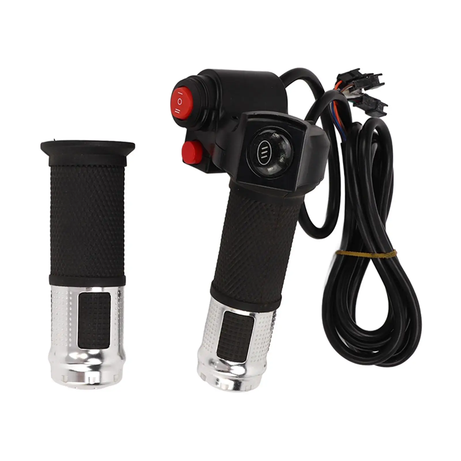 2PCS Electric Bike Throttle Grip with 4 Lights & 3 Switch - Upgrade Your Ride!