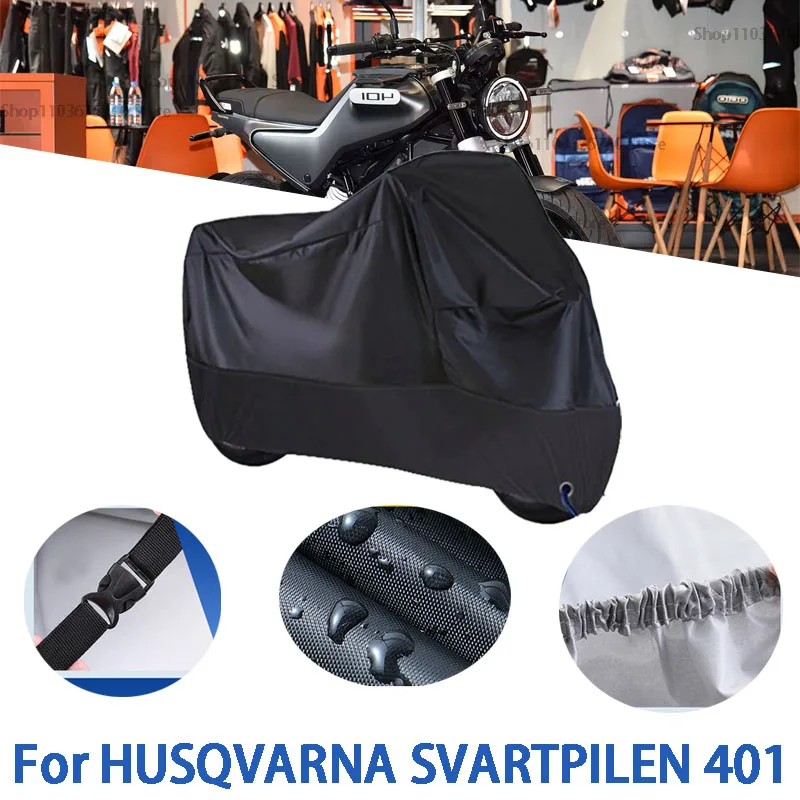 

Motorcycle Full Covers For HUSQVARNA SVARTPILEN 401 Car Outdoors Sun Protection Dust No Ear Thickened Oxford Clothcover