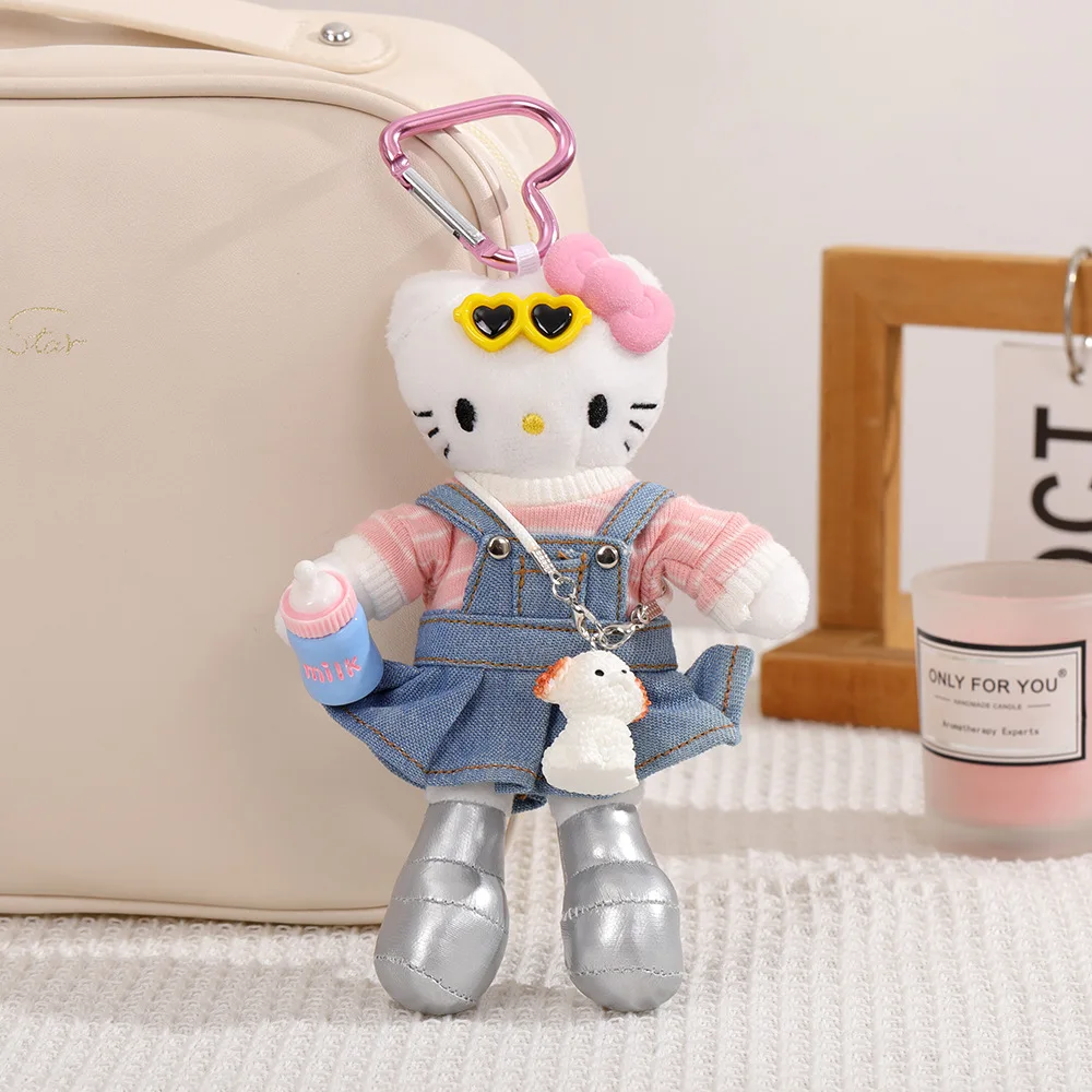 

Hello Kitty длинные ножки плюшевая кукла кулон милый градиент синий пушистый игрушки брелок для девочек украшение рюкзака подарок