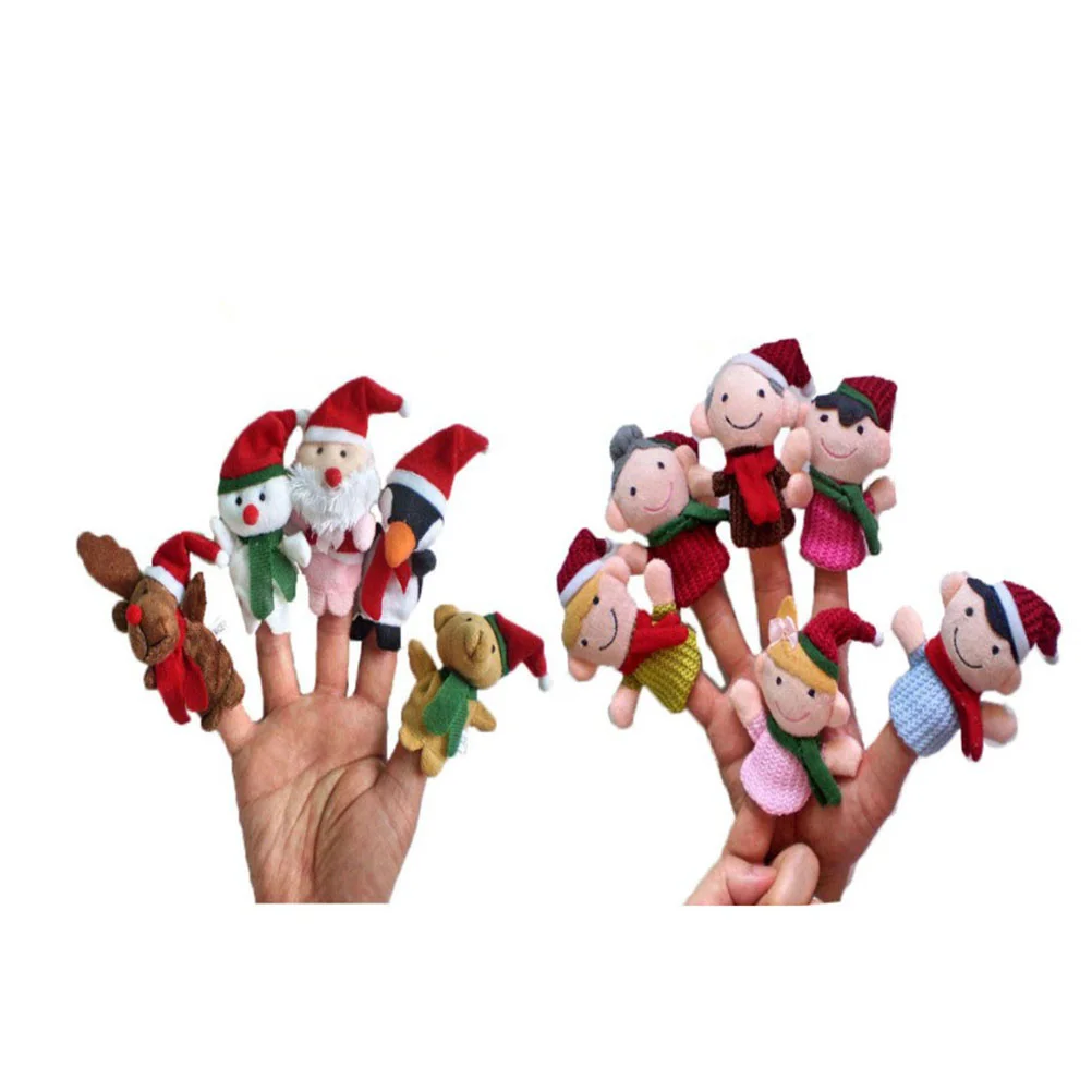 11 Pcs Cartoon Finger Christmas Toy giocattoli per bambini Puzzle bambini burattini bambini