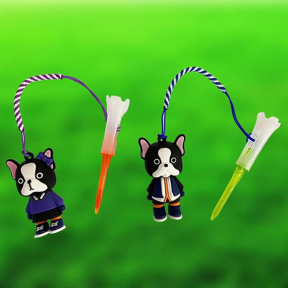 1pcs Random Color Golf Rubber Tees With Cartoon Cute Doll Loss Prevent Portable Accessories String Golf B7F5