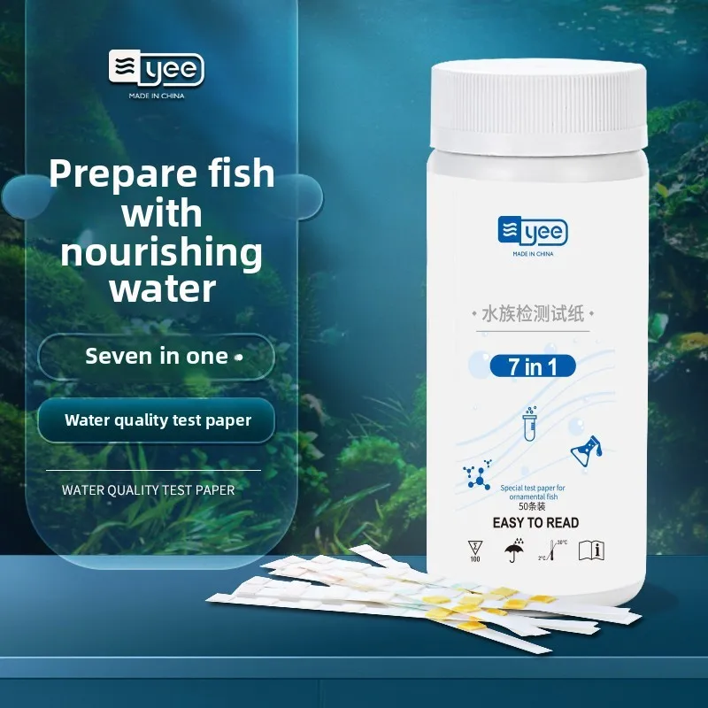 Tiras reactivas para acuario YEE 9 en 1: prueba instantánea de calidad del agua para pH, dureza, cloro y nitrita | Monitoreo de peceras
