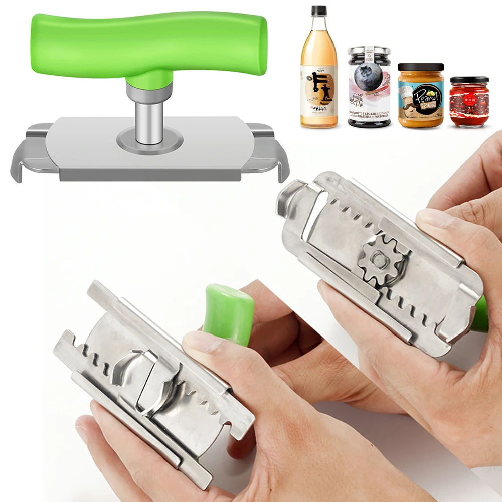 Can Opener Rotating Bottle Opener Adjustable Manual Can Opening Tool Stainless Steel Bottle Opener Helper for Home Kitchen