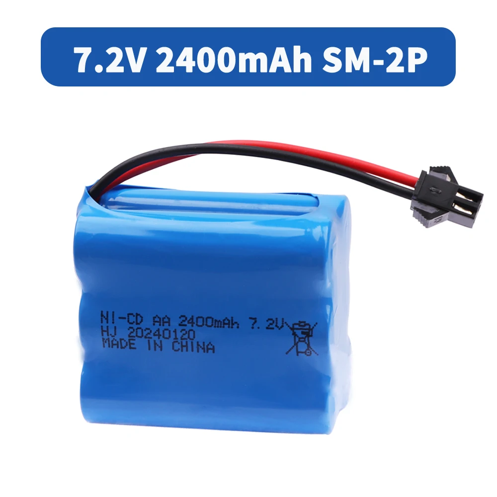 7.2V 2400mAh Ni-CD Rechargeable Battery Pack with USB charger For Remote Control Toys Electric Car toys parts 7.2 Volt SM Plug