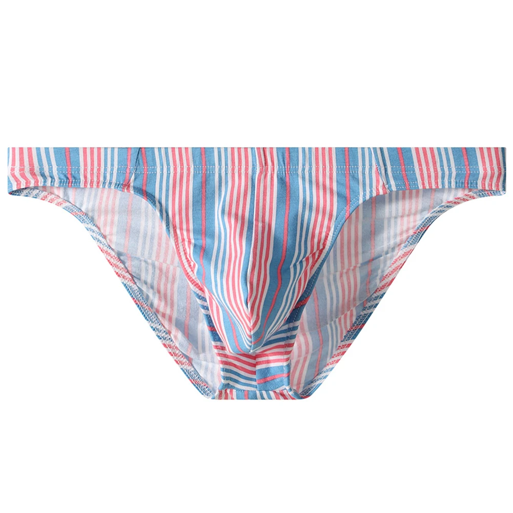 Men Striped Elastic Brief Mens Sexy Underwear Low Rise Youth Pants Underpants Breathable Unisex Panties Very Hot Lingerie Bikini