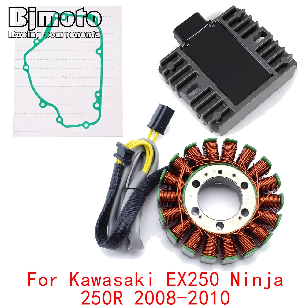 EX250 250R 2010 Engine Stator Coil+Voltage Regulator rectifier For Kawasaki EX250 Ninja 250R 2008 2009 With Gasket