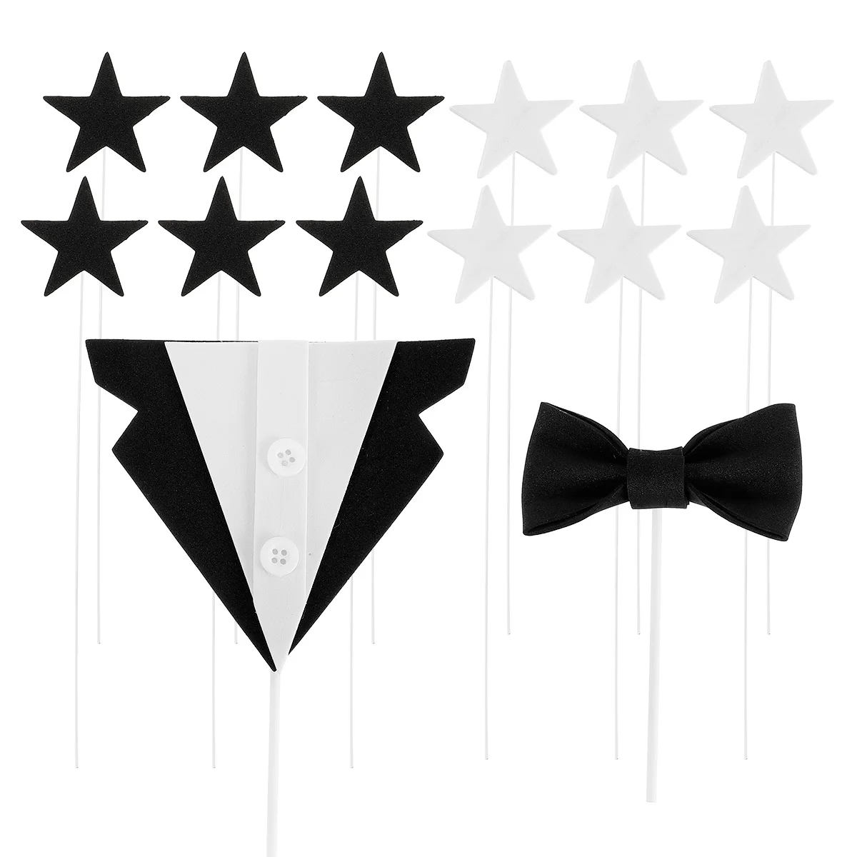 

3 set EVA 3 Sets Bow Tie Dress Decoration Dessert Toppers Birthday Pentagram Decor Party Supplies Cake Decorations