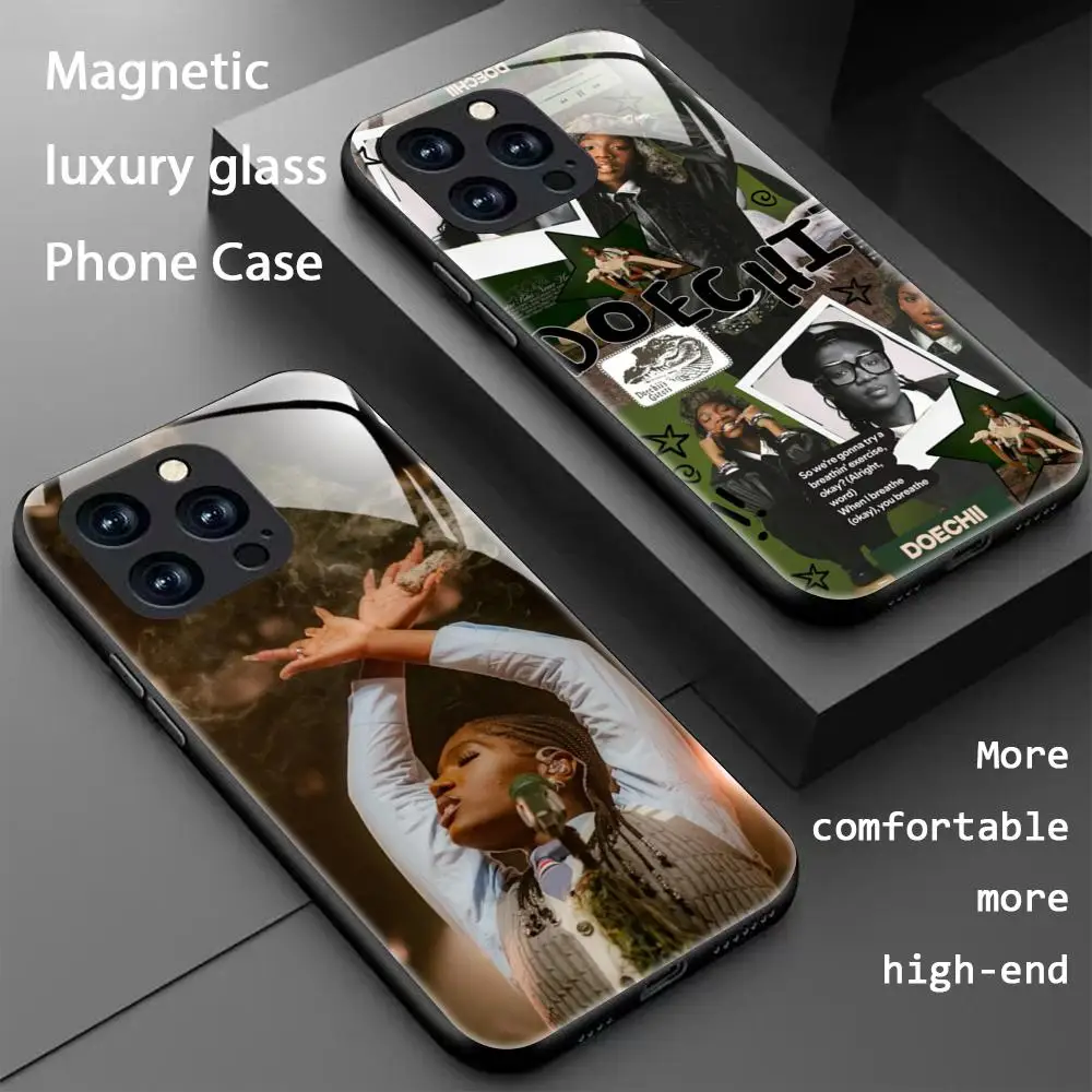 Чехол для телефона D-Doechii Star Hot Album для iPhone 16, 15, 14, 13, 12, 11 X XR XS 8 Plus Mini Pro Max, стеклянный магнитный чехол для телефона Чехол для телефона D-Doechii Star Hot Album для iPhone 16, 15, 14, 13, 12, 11 X XR XS 8 Plus Mini Pro Max, стеклянный магнитный чехол для телефона