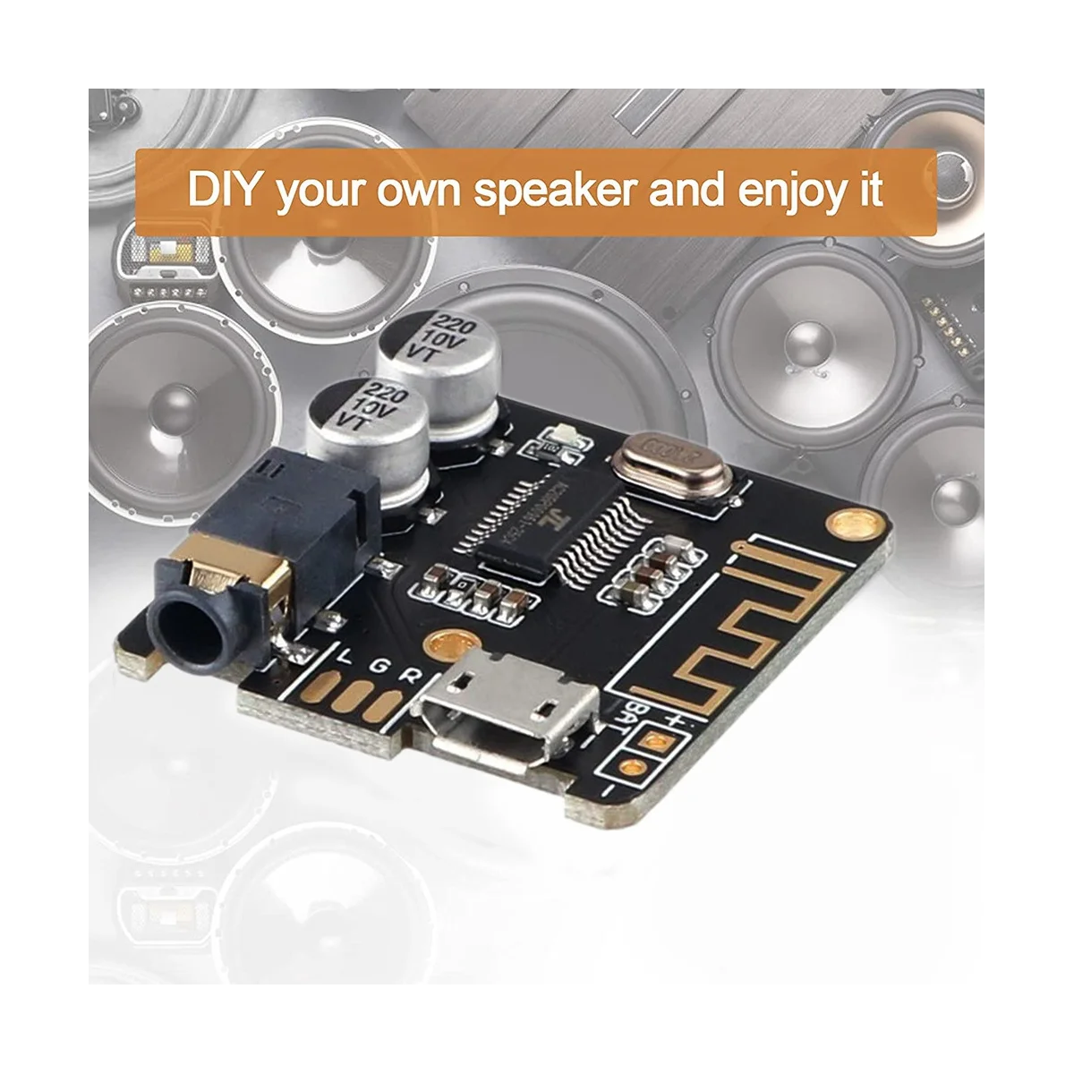 Bt5.0 Audio-Ontvanger + Aux Audio Kabel Kit Mp3 Bluetooth Decoder Verliesvrije Auto Luidspreker Audio Versterker Board Module