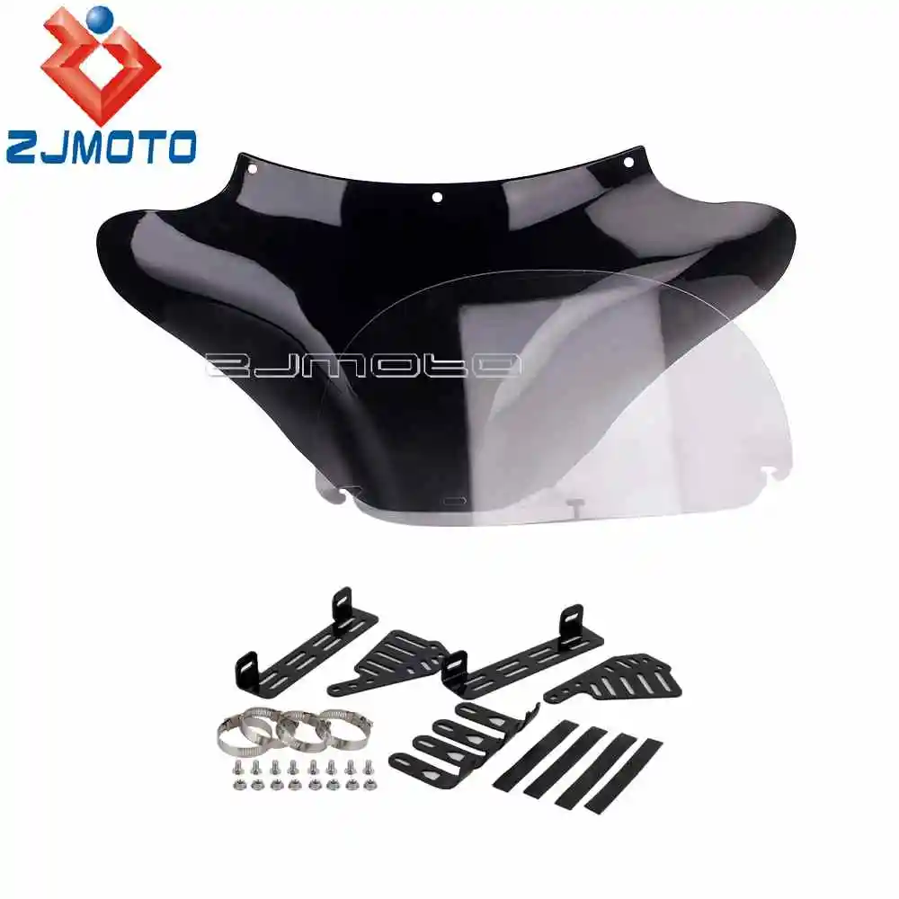 Universal Motorcycle Batwing Wind Fairing Kit For Harley Hyosung Kawasaki Honda Suzuki Yamaha Cruiser Windshield Air Deflector