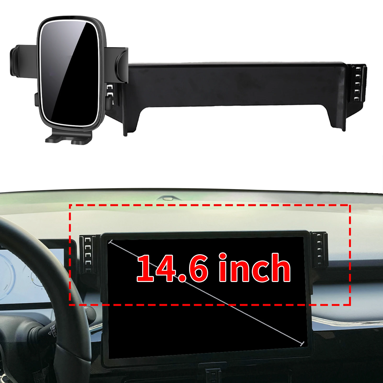 

for AION Y/ Y PLUS/ GAC Trumpchi Emkoo 14.6 inches ​​​​Custom Fit Phone Holder Mount Dashboard Screen Base No Drill accessoires