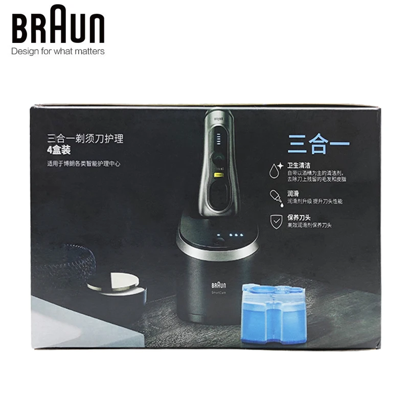 Braun Clean & Renew Refill Cartridges CCR4 Lemon Fresh Cleans 10x More Fit for Braun Electric Shaver All Smart Care Center 4Pack