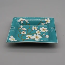Cigar Ashtray, Hand Painted on Ceramic, Table Accessory