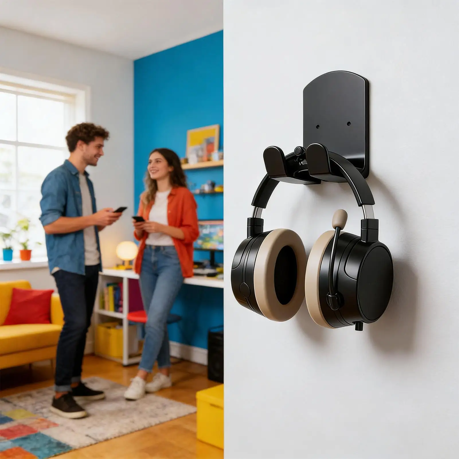 Wall Mounted Game Controller Bracket Base No-Drill Easy Install Required Controller Storage Rack For Gaming Headset Bracket
