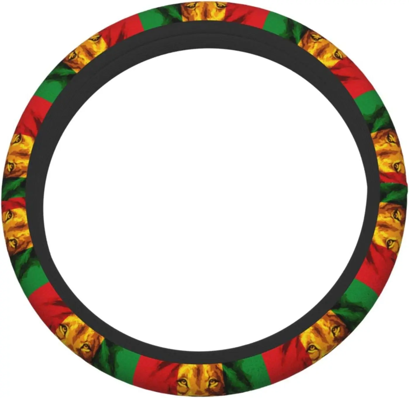 Rasta Flag Lion Steering Wheel Cover Car Wheel Cover Wheel Protector Breathable Anti Slip Lightweight Soft Car Accessories