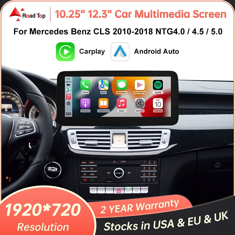 1920*720 Multimedia Display Screen Wireless CarPlay Android Auto for Mercedes-Benz CLS W218 2010-2014 With Airplay Mirror Link