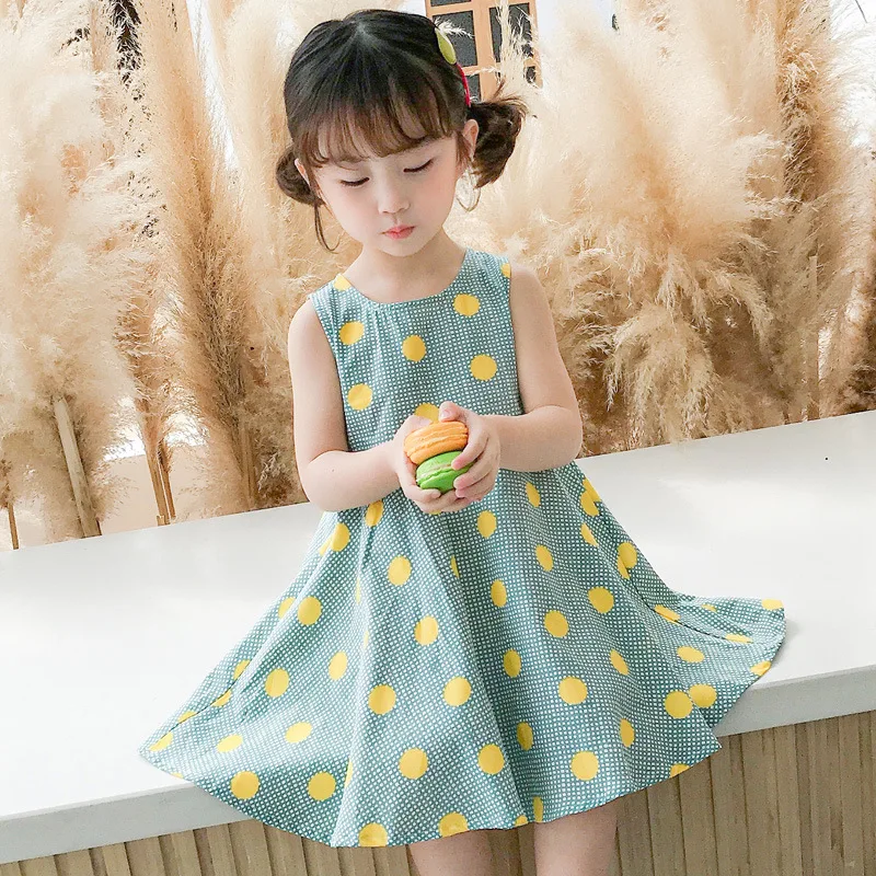 

Dress Girls' Sleeveless Floral Dress for Children and Children Pure Cotton Princess Dress Summer Baby Summer Dress