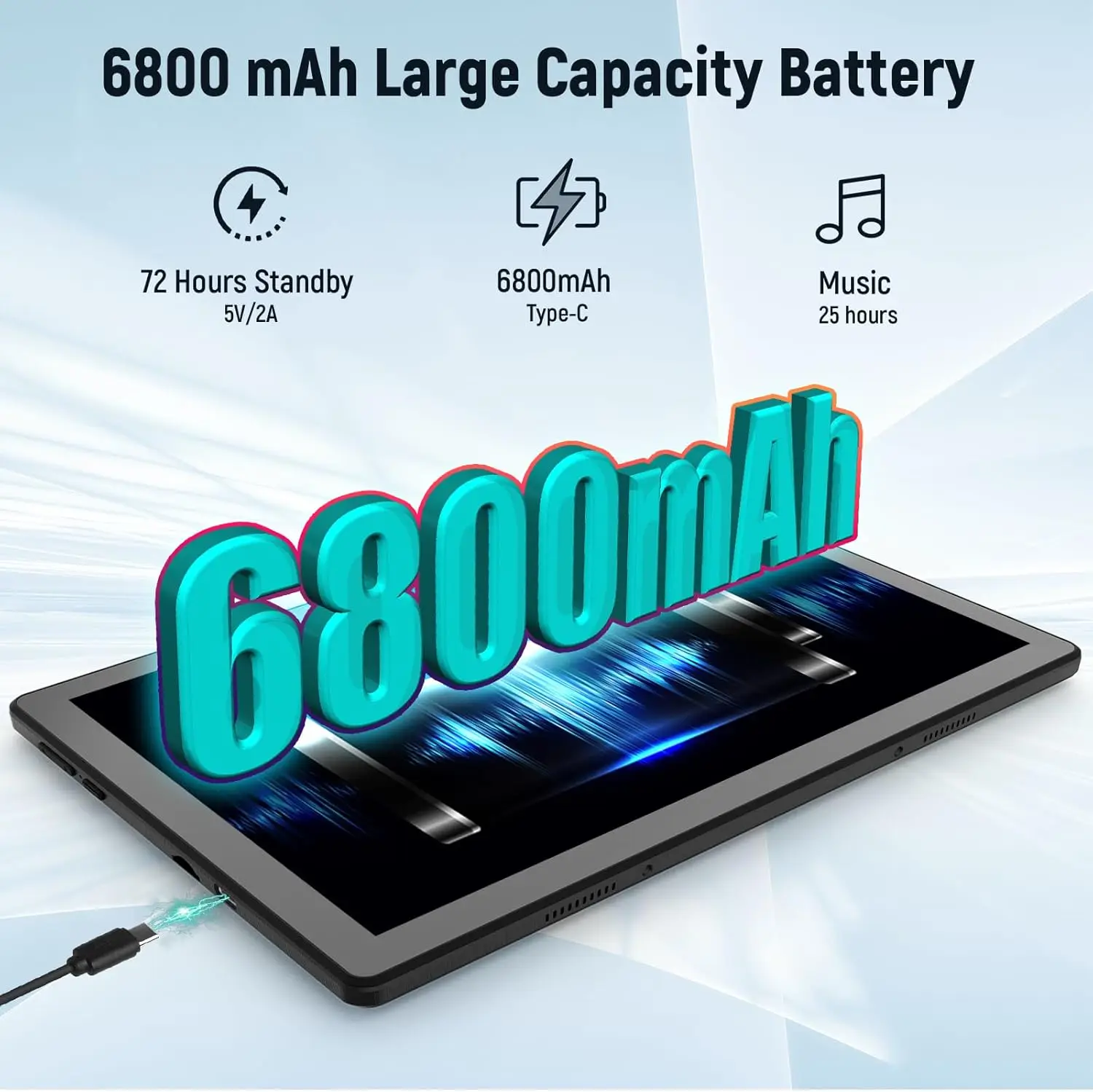 Tablet Android 11 Inci 14GB + 64GB Octa-Core 6800MAh Widevine L1 8 In 1 dengan Casing Pelindung Mouse Keyboard Pengisi Daya Headset Stylus