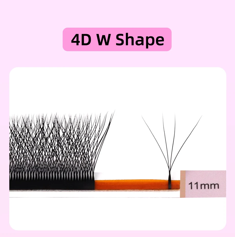 AGUUD Neue 5D W-förmige Wimpernverlängerung, automatisch blühende vorgefertigte Bloom Fans, gewebte Kleeblatt-Wimpern, weiche Feenwimpern aus Faux-Nerz – Detail 8