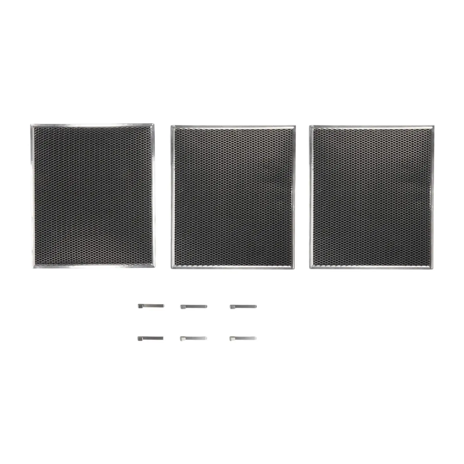 3x Range Hood Vent Filters with 6 Hooks Aluminum Mesh for Kitchen Home