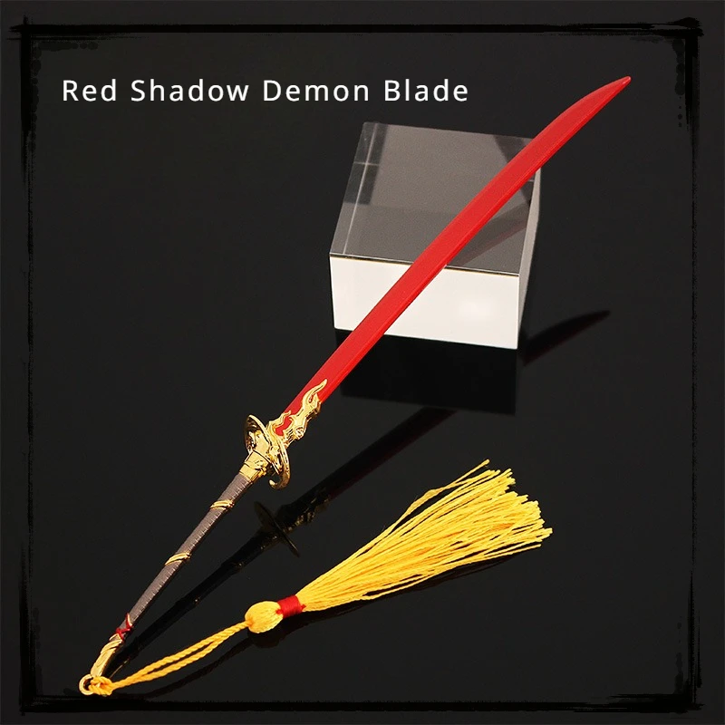 NARAKA: BLADEPOINT Game Surrounding Yin Yang Master Red Shadow Demon Blade 22CM Metal Weapon Ornament Cosplay Weapon Sword Toy