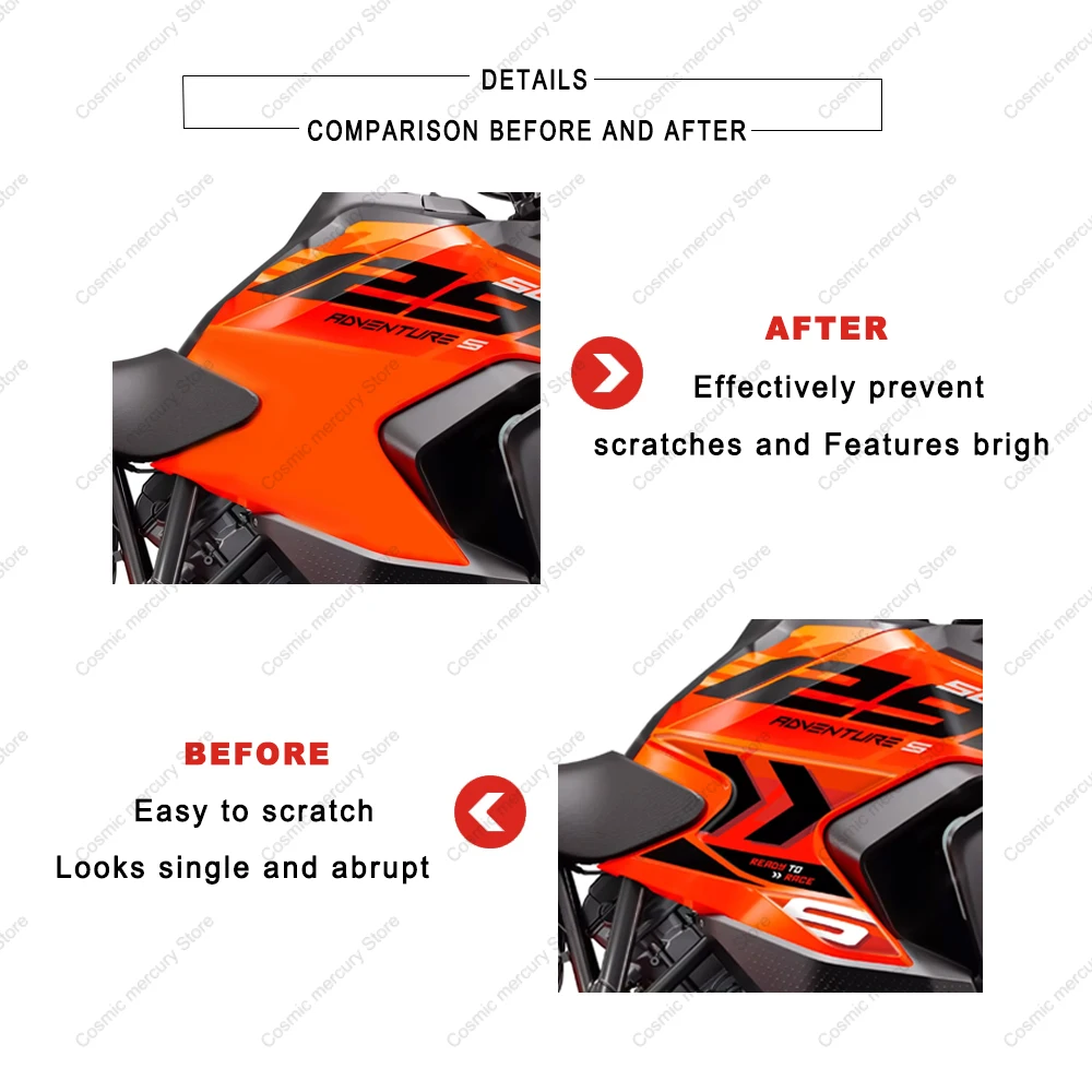 オートバイ用3Dエポキシ樹脂タンクパッド,ステッカー保護キット,1290 Super Adventure s 2023 on,L-167シルバー,3Dジェル