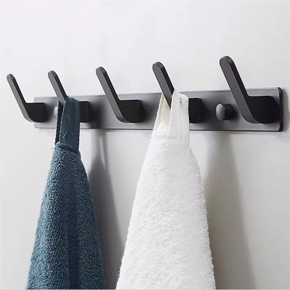 Bathroom Hanger Hook Coat Rack Towel Clothes Shelf Hat Hook Wall Rack for Kitchen Bedroom Door Rack Hallway Balcony Clothes Hook