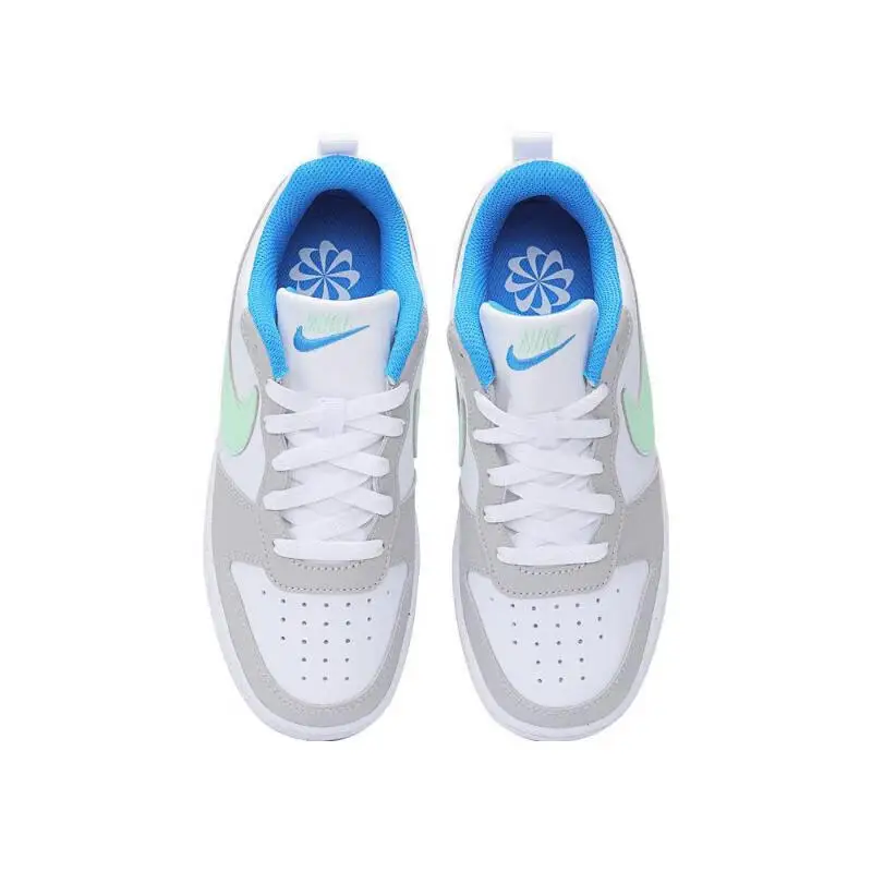 حذاء Nike Court Borough مريح وغير قابل للانزلاق ومتين منخفض الجودة GS حذاء رياضي كاجوال باللون الرمادي الرائع DV5456-005 #3