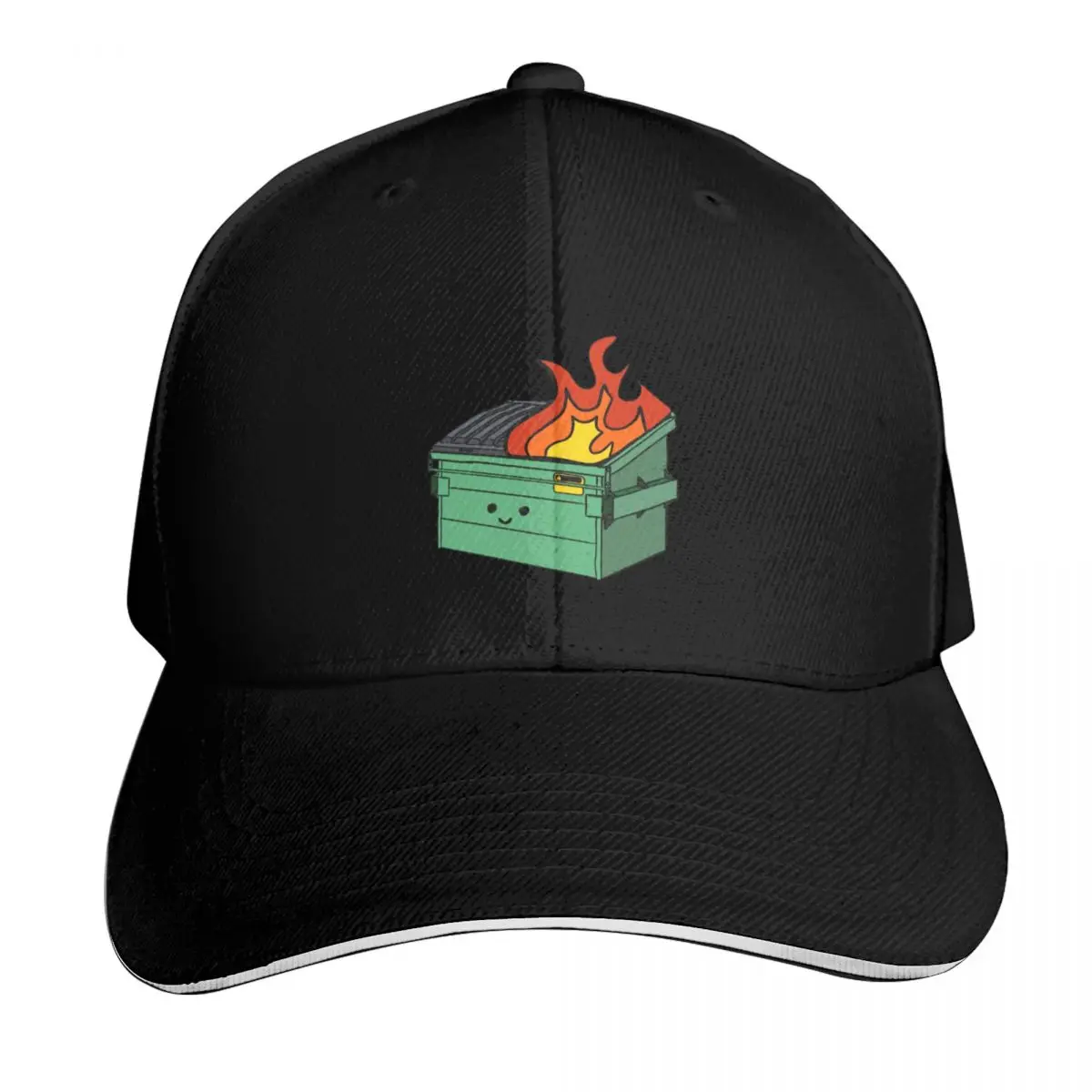 

Smiley Cute Dumpster Trash Fire Baseball Cap dad hat Hat Beach Golf Wear Female Men's