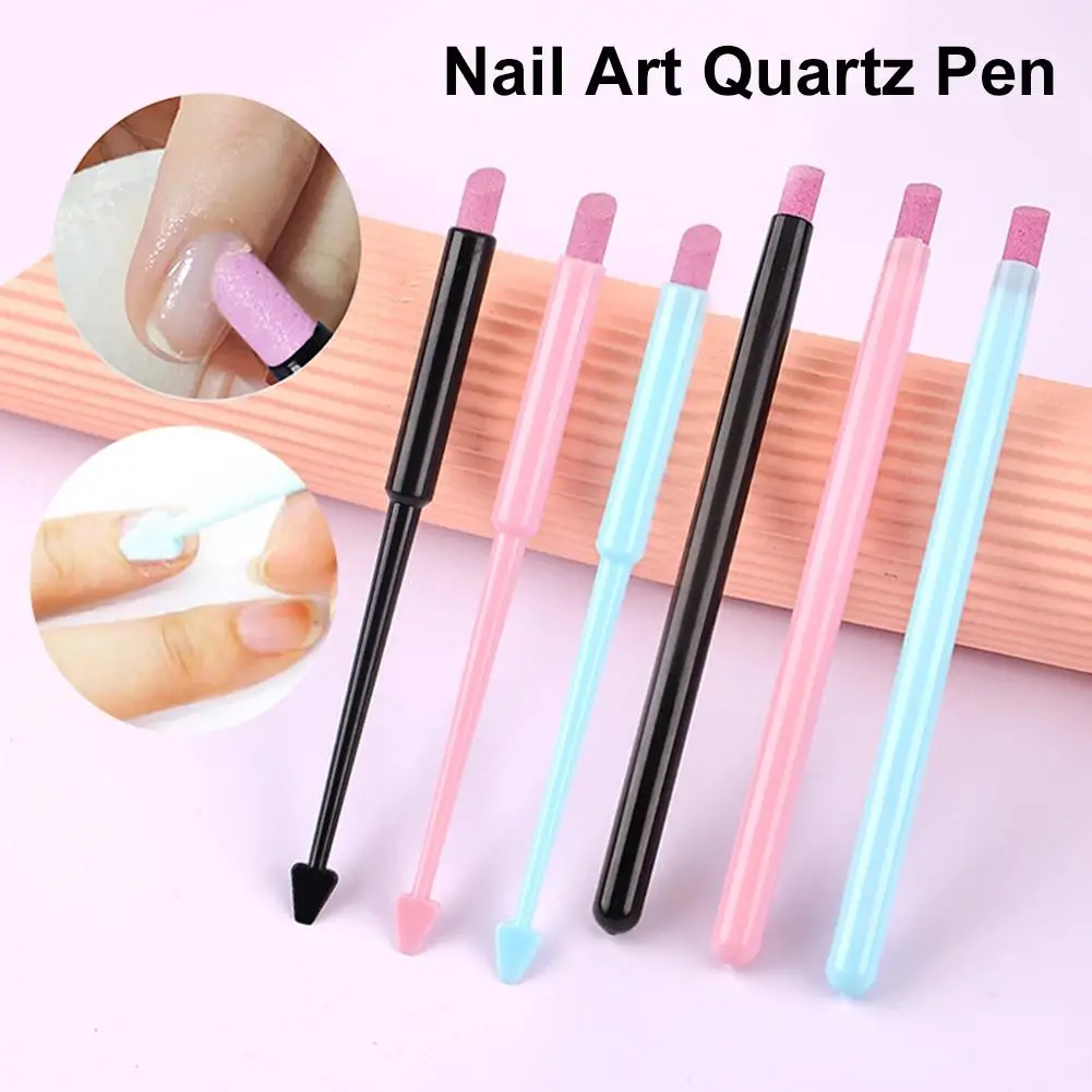 1PC Nails Art Quartz Grinding Pen Nail Cuticle scissors Dead Skin Remover UV Gel Polish Manicure Stick Files Accessories Tools