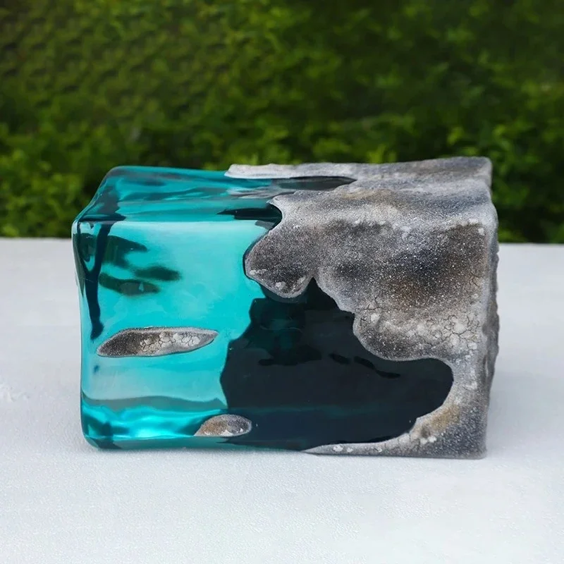 Hotel staircase corner transparent resin landscape stone ornament fiberglass sculpture ornament
