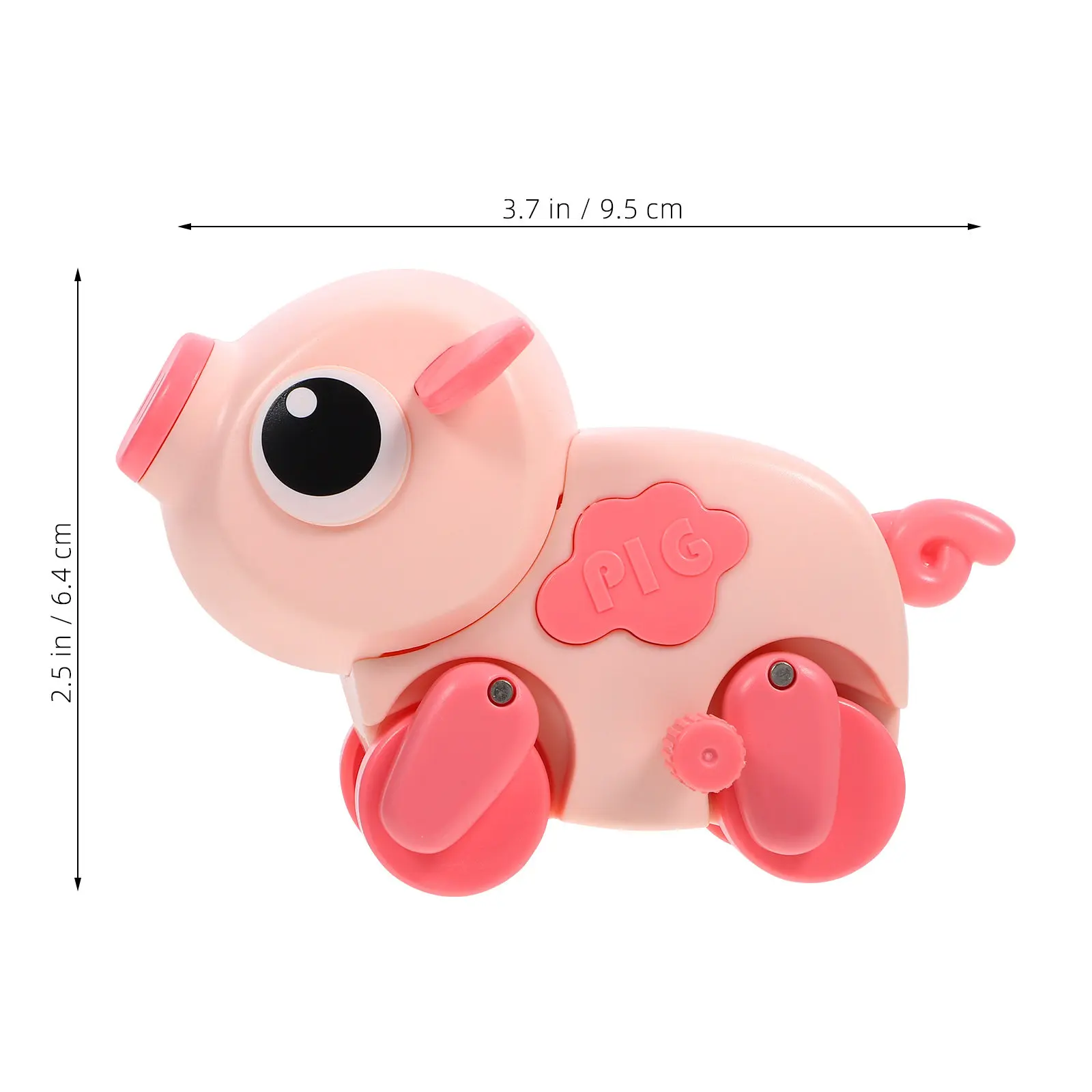 Jouet cochon à manivelle en plastique, animal rampant, cadeau, faveur de fête pour bébé, développement des compétences motrices, jouet cochon à manivelle