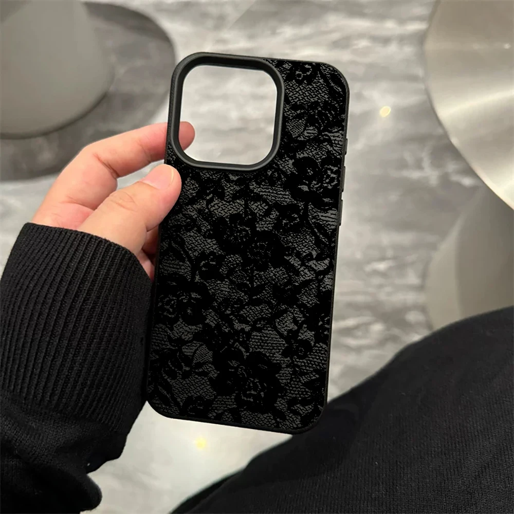 Spitzenrosen-Handyhülle für iPhone 17 16 15 14 13 12 Pro Max 16 15 14 Plus 17 16 15 14 13 12 11 Pro 17Air XR Silikon-Matt-Cover – Detail 8