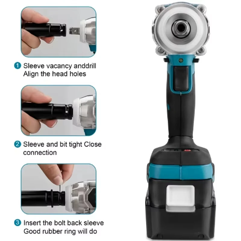 Imagem -04 - Makita Dtw600 2300rpm Chave de Fenda sem Escova Polegada Chave sem Fio Recarregável Chave de Fenda Elétrica Ferramenta de Serviço de Veículo