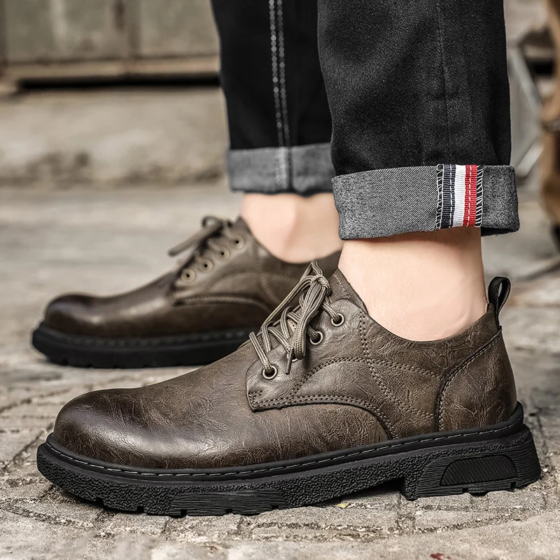 

New Men's Shoes: Chelsea Boots for Men, One-Click Slip-On Fashion Boots, Large-Size Reversible Leather Short Boots, Men's Genuin