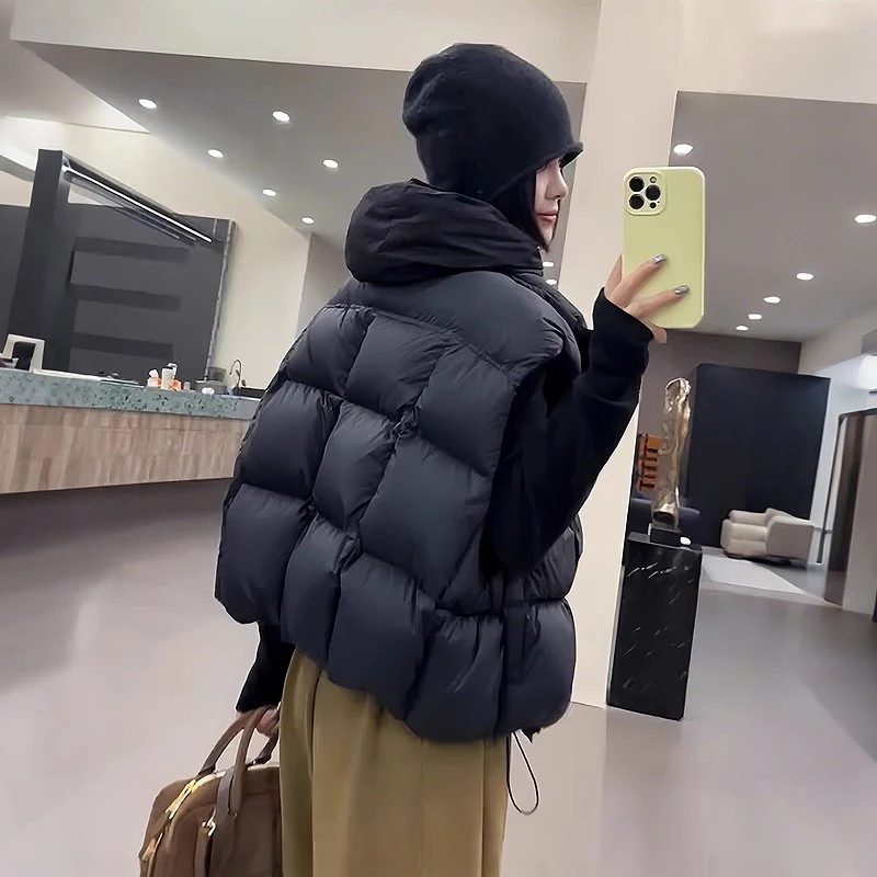 

plus Size Short Cotton Vest Women's Outerwear Fashionable Warmth Autumn Winter Small Figures Fat MM High-End Feelings Street ...