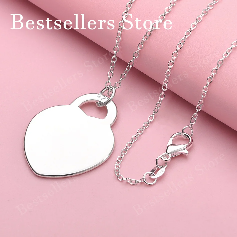 

Женское изысканное ожерелье с подвеской в форме сердца из стерлингового серебра 925 пробы 16-30 дюймов, свадебные модные украшения