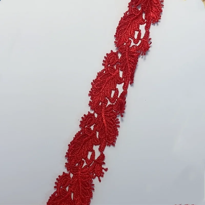 10Yards 3cm Width Fluorescent  Red Purple Flower Venise Diy Venice Lace Clothing Accessories Of Various Garment,Bra.Skirt