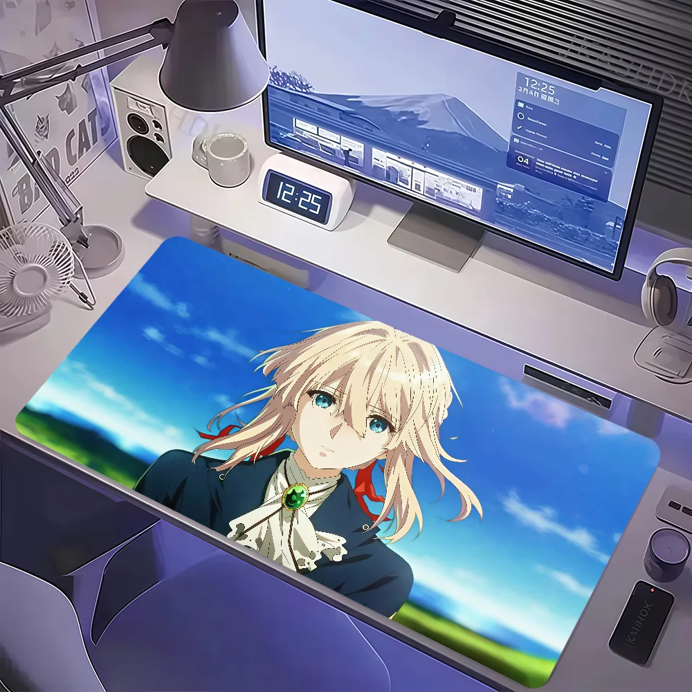 Anime V-Violet Evergarden Mouse Pad Large Non-slip Lockedge Desktop Computer Desk Mat Keyboard MousePad Office Gamer Student