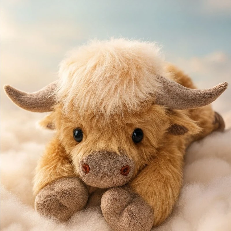In Stock New Highland Cow Pocket Plush Doll Cute Stuffed Animal