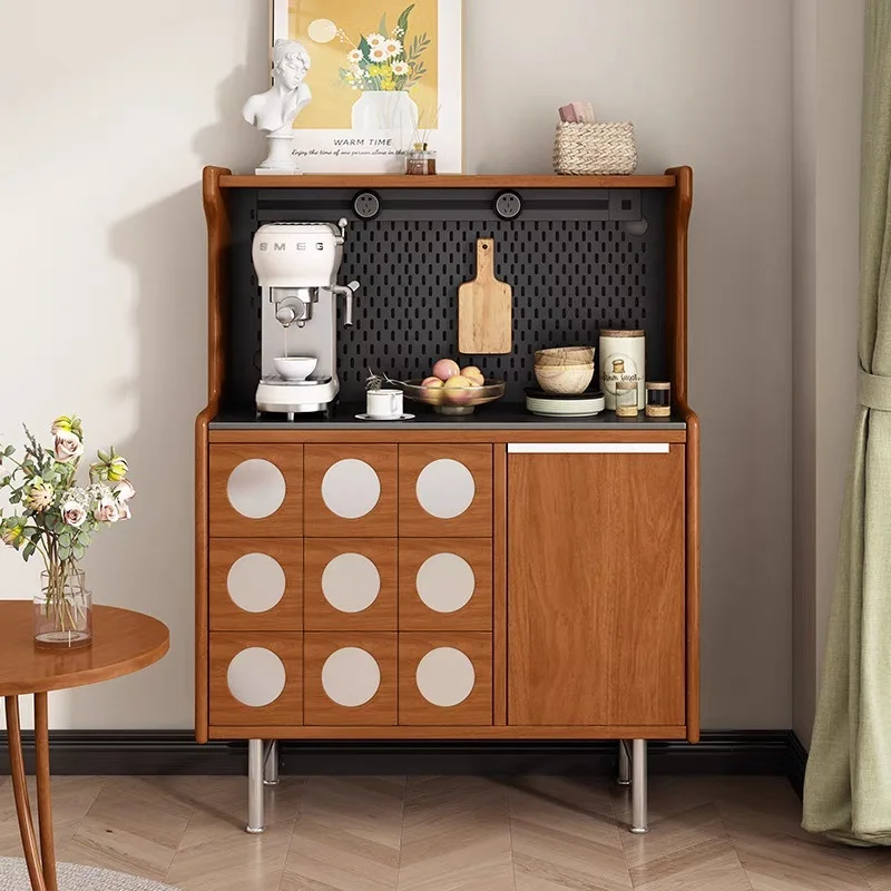 

Nordic medieval dining side cabinet integrated retro tea cabinet locker coffee side living room solid wood chest