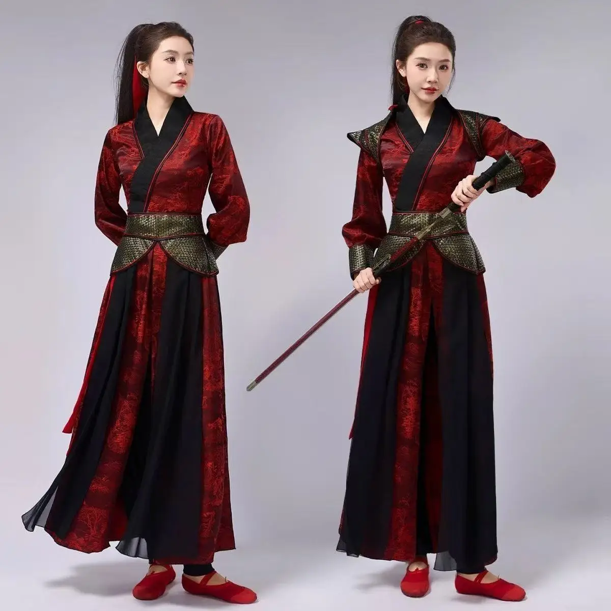 

Famous Female Warrior Hua ML Cosplay Costume Women's Traditional Chinese Hanfu Halloween Event Stage Performance Suit HMuLan COS