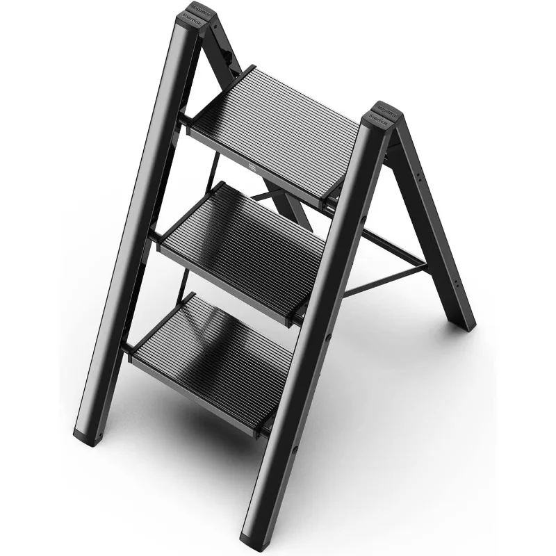 

Ladder Folding Step Stool with Anti-Slip Sturdy and Wide Pedal for Adults&Elderly, Aluminum Portable Lightweight Stepladder