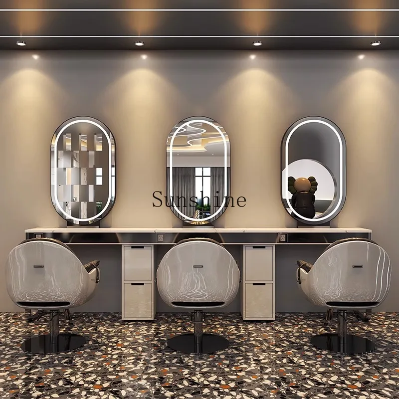 

Barber shop hair salon special double-sided full body floor mirror trendy