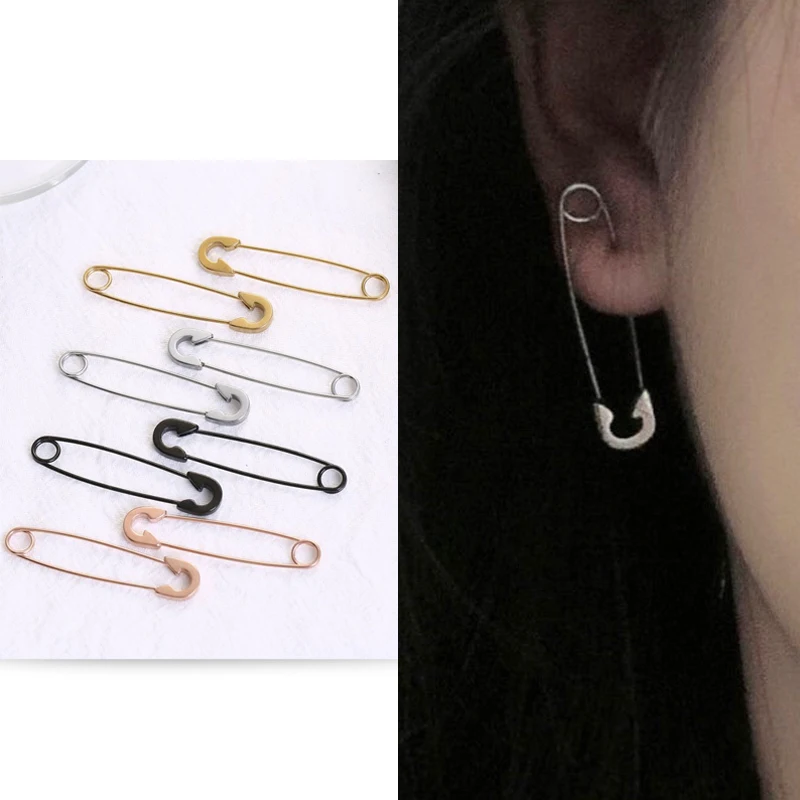 Creative Punk Hip Hop Paper Clip Dangle Earrings For Women Girls Paperclip Pins Stud Earrings Women Jewelry Gifts Earring