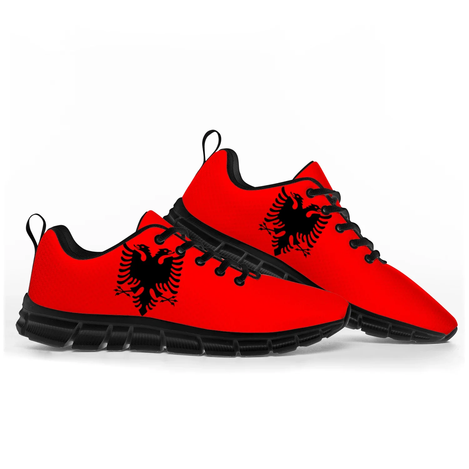 Zapatos deportivos con bandera de Albania para hombres, mujeres, adolescentes, niños, zapatillas casuales de Albania, zapatos de pareja personalizados de alta calidad