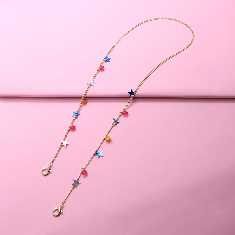 滑り止め眼鏡コードホルダー,サングラスチェーン,オートバイアクセサリー,使いやすい,ファッショナブルなデザイン,6g, 61cm x 3mm, 2 in 1