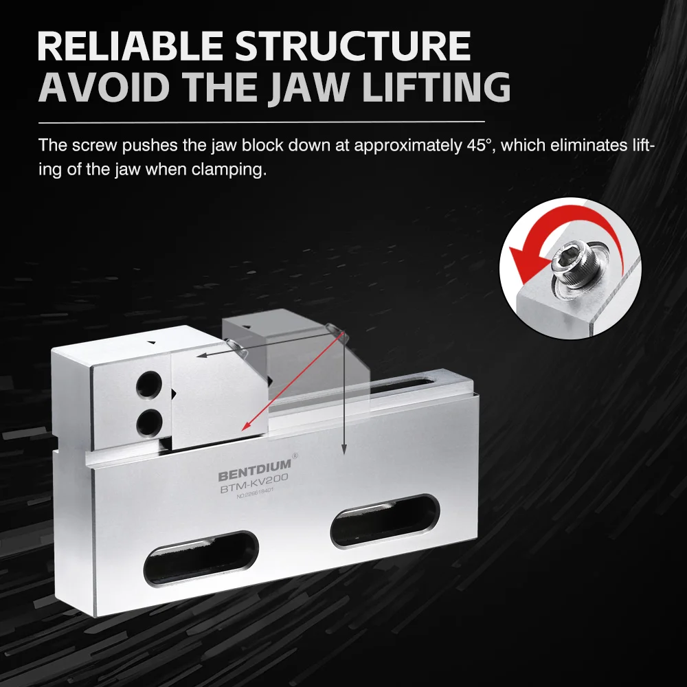 Precision clamping fixture stainless steel adjustable manual vise with clamping range 150mm KV200ET-150