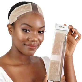 2 pacotes, faixa de peruca de renda premium para mulheres, aperto de peruca totalmente ajustável, renda suíça reforçada por linha fina, faixa de cabeça de veludo segura