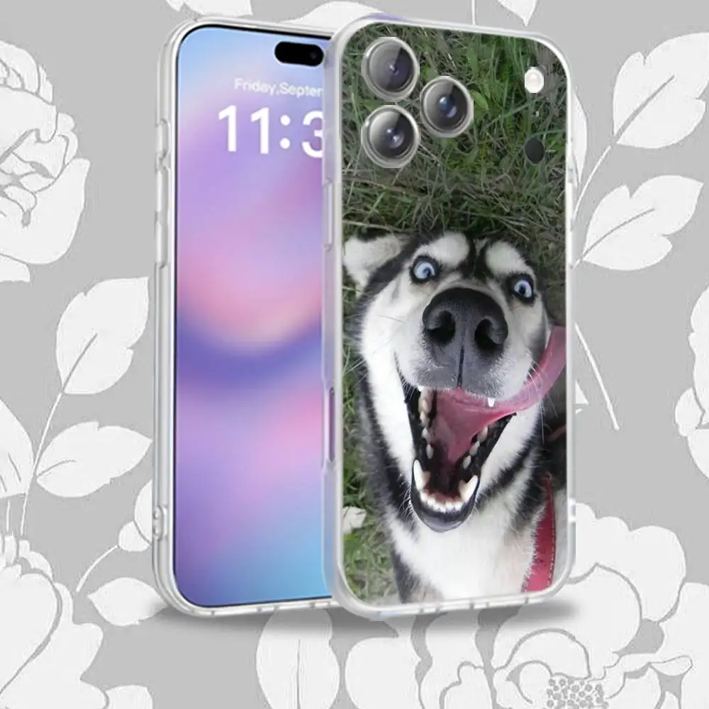 LEUKE H-Husky Hond Siberische Frosted Telefoonhoesje voor iPhone 17,12,11,14,13,15,16,Plus,Air,Pro,Max,E,Mini voor MagSafe Magnetic